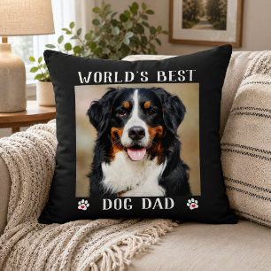 Beste Hund Papa Pfotenabdrücke Haustier Foto der W Kissen