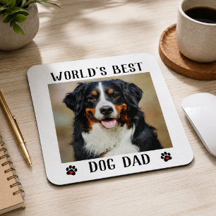 Beste Hund Papa Pfotenabdrücke Haustier Foto Mousepad