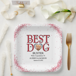 Beste Hunde Hochzeitspapier-Teller mit Foto für Ha Pappteller