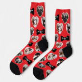 Beste Hunde-Mama 16 Herz-Shaped Pet Foto Collage Socken (Linkes Detail)
