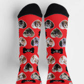 Beste Hunde-Mama 16 Herz-Shaped Pet Foto Collage Socken (Oben)