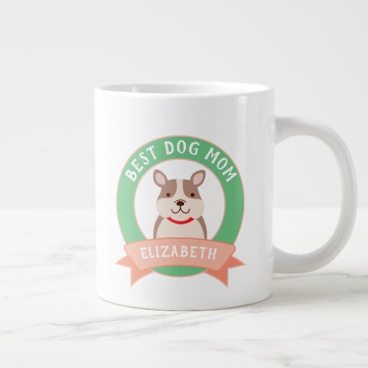 Beste Hunde Mama Ever Funny French Bulldog Welpenh Jumbo-Tasse (Rechts)