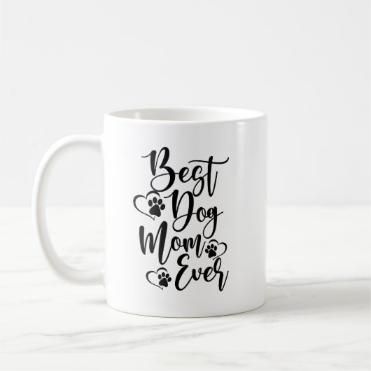 Beste Hunde-Mama je Design mit Herz und Papa Kaffeetasse (Links)