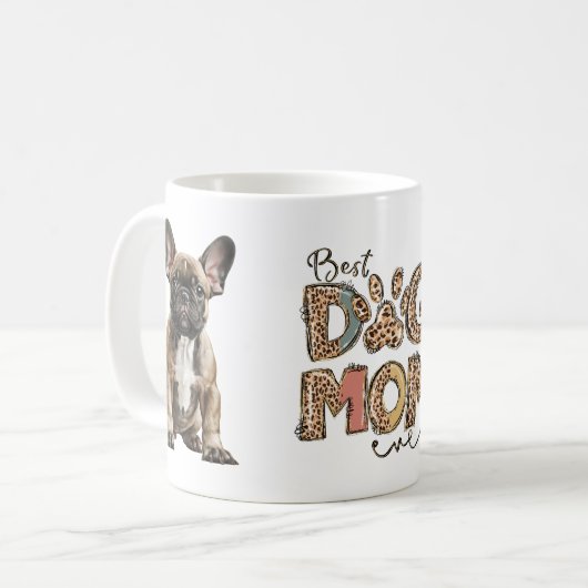 Beste Hunde-Mama je Doppel-Hund Foto Begleiter Lie Kaffeetasse (Vorderseite Links)