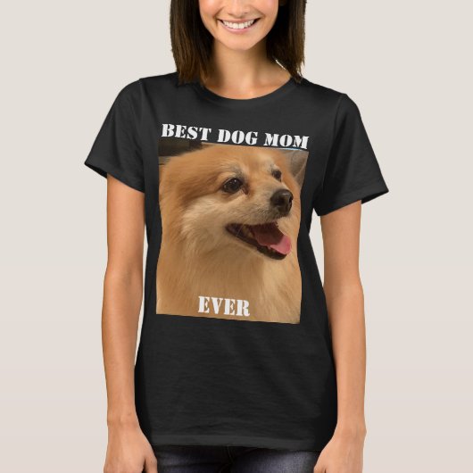 Beste Hunde-Mama je Foto Spaß Niedliche Welpe Pet T-Shirt (Vorderseite)
