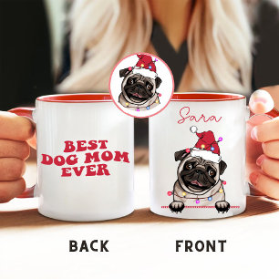 Beste Hunde Mama je Hund Personalisiert Weihnachts Tasse