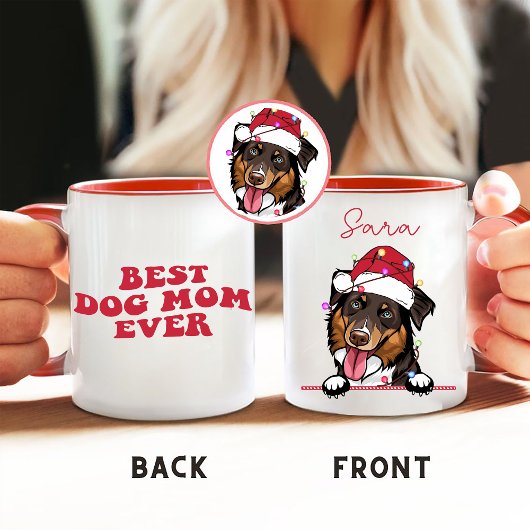 Beste Hunde-Mama je Hund Personalisierte Hand Zeic Tasse