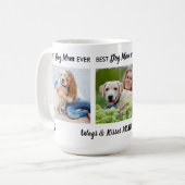 Beste Hunde-Mama je Personalisiert 3 Foto & Name Kaffeetasse (Vorderseite Links)