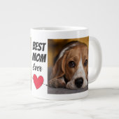 Beste Hunde Mama je...Personalisiert zwei Foto Rie Jumbo-Tasse (Vorderseite Rechts)