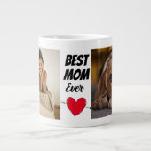 Beste Hunde Mama je...Personalisiert zwei Foto Rie Jumbo-Tasse (Vorderseite)