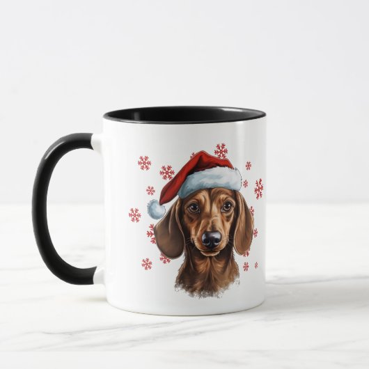 Beste Hunde-Mama je Weihnachten Dackel Hund Tasse (Links)