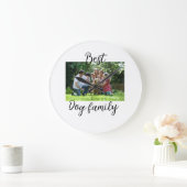 Beste Hundefamilie Mutter Papa Tierfreund Urlaub Große Wanduhr (Zuhause)