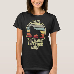 Beste Hundefrau Mama Vintage Sheltie Shetland Scha T-Shirt