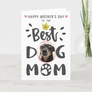 Beste Hundemama Haustier Foto Süße Typografie Mutt Feiertagskarte