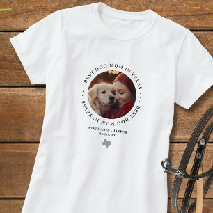 Beste Hundemama in Texas Personalisiertes Foto T-Shirt
