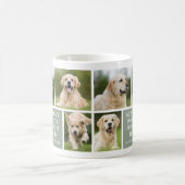 Beste Hundemutter 4 Foto-Collage Sagegrün Kaffeetasse (Mittel)