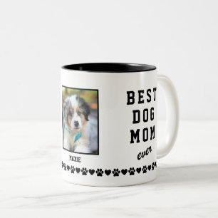 Beste Hundemutter Aller Zeiten Foto Name Zweifarbige Tasse