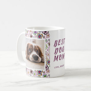 Beste Hundemutter Blumenmuster Foto Kaffeetasse