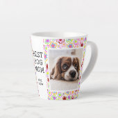 Beste Hundemutter Blumenmuster Foto Milchtasse (Rechte Ecke)