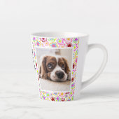 Beste Hundemutter Blumenmuster Foto Milchtasse (Rechts)