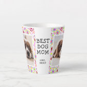 Beste Hundemutter Blumenmuster Foto Milchtasse (Vorderseite)