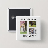 Beste Hundemutter der Welt - Personalisiertes Name Button (Vorne & Hinten)