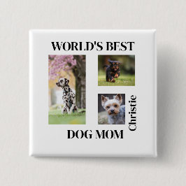 Beste Hundemutter der Welt - Personalisiertes Name Button