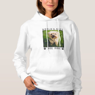 Beste Hundemutter der Welt Schwarze Pfotenabdrücke Hoodie