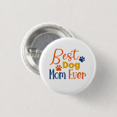 Beste Hundemutter farbiges Typografie-Design Button (Vorne & Hinten)