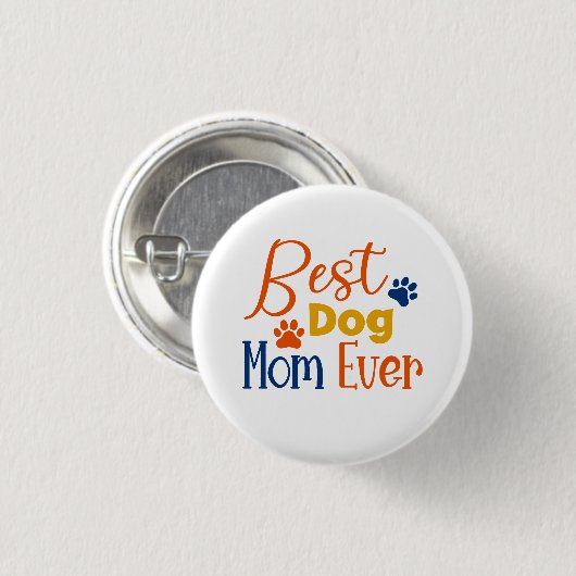 Beste Hundemutter farbiges Typografie-Design Button (Vorne & Hinten)