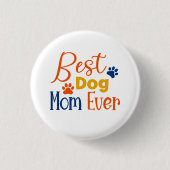 Beste Hundemutter farbiges Typografie-Design Button (Vorderseite)