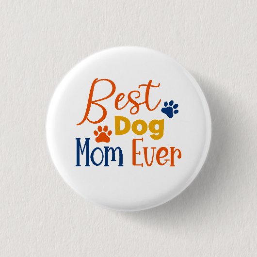 Beste Hundemutter farbiges Typografie-Design Button (Vorderseite)