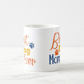 Beste Hundemutter farbiges Typografie-Design Kaffeetasse (Mittel)
