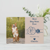 Beste Hundemutter faustfickt Mutter Tageskarte Einladung (Stehend Vorderseite)
