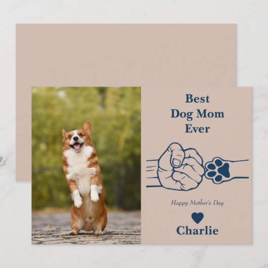 Beste Hundemutter faustfickt Mutter Tageskarte Einladung (Vorne/Hinten)