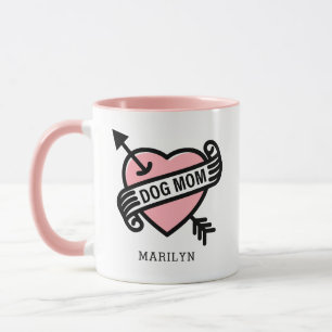 Beste Hundemutter Herz Tattoo Foto und Text Tasse