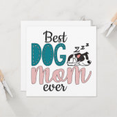Beste Hundemutter je mit/niedlichen schlafenden We Karte (Vorderseite/Rückseite Beispiel)