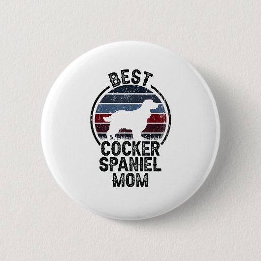 Beste Hundemutter Mama - Vintage Cocker Spaniel Button (Vorderseite)