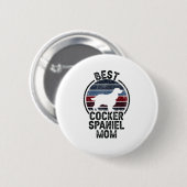 Beste Hundemutter Mama - Vintage Cocker Spaniel Button (Vorne & Hinten)