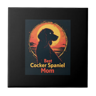 Beste Hundemutter Mama - Vintage Cocker Spaniel T- Fliese
