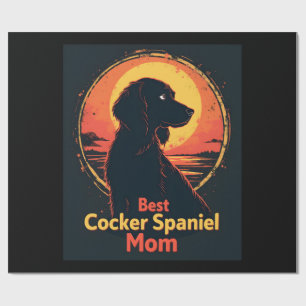 Beste Hundemutter Mama - Vintage Cocker Spaniel T- Geschenkpapier