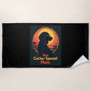 Beste Hundemutter Mama - Vintage Cocker Spaniel T- Strandtuch