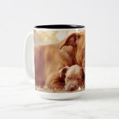 Beste Hundemutter Pitbull Zweifarbige Tasse (Vorderseite Links)