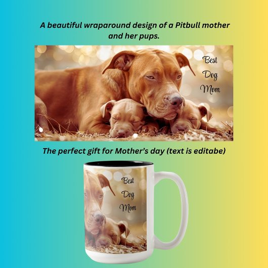 Beste Hundemutter Pitbull Zweifarbige Tasse