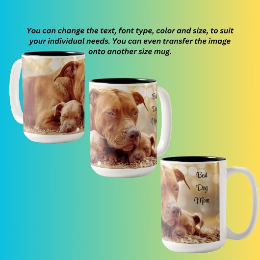 Beste Hundemutter Pitbull Zweifarbige Tasse