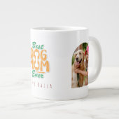 Beste Hundemutter überhaupt 2 Foto-Bogen & Name Jumbo-Tasse (Vorderseite Rechts)