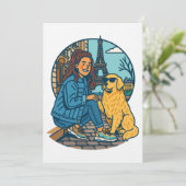 Beste Hundemutter überhaupt in Paris Einladung (Stehend Vorderseite)