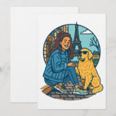 Beste Hundemutter überhaupt in Paris Einladung (Vorne/Hinten)