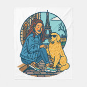 Beste Hundemutter überhaupt in Paris Fleecedecke (Vorderseite)