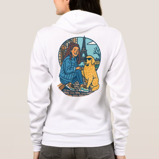 Beste Hundemutter überhaupt in Paris Hoodie (Rückseite)